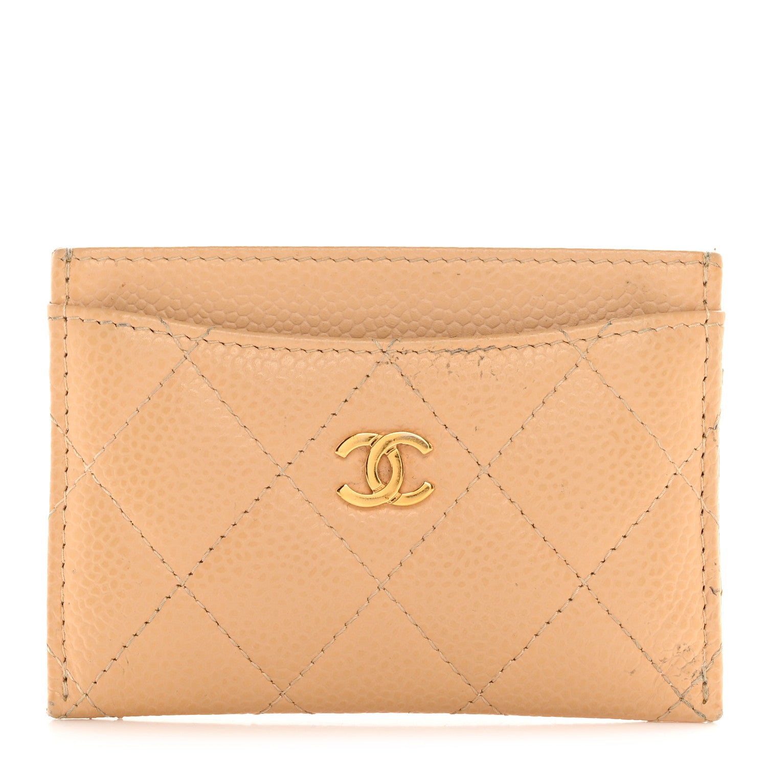 Chanel Caviar Quilted Card Holder Beige 1 of 15