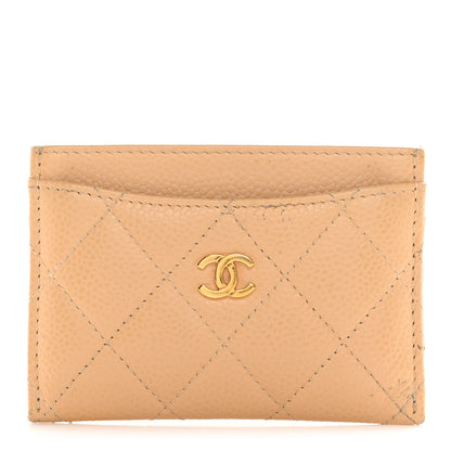 Chanel Caviar Quilted Card Holder Beige 1 of 15