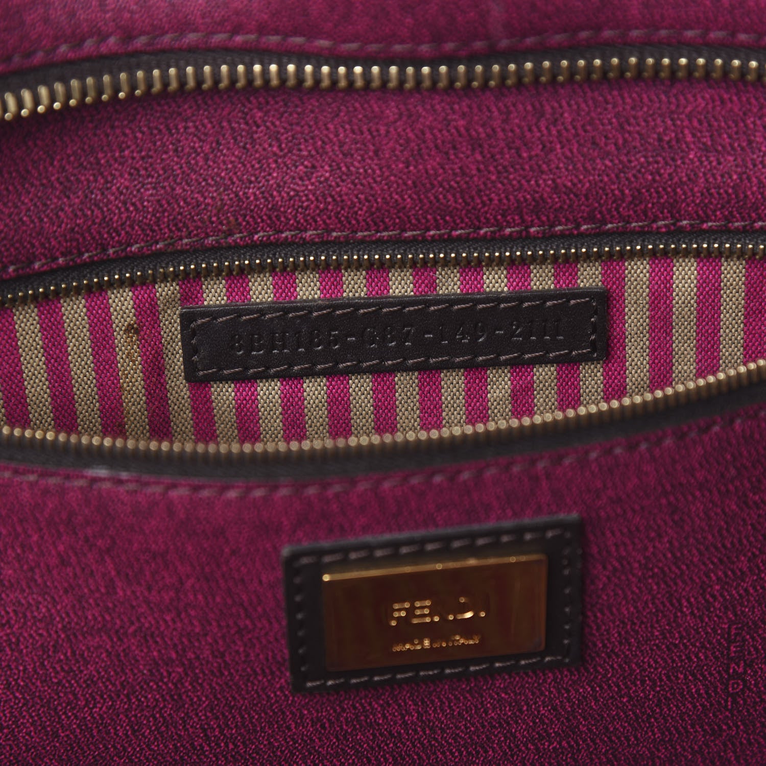 Fendi Zucca Spalmati Medium Roll Tote Tobacco Fuxia 7 of 10
