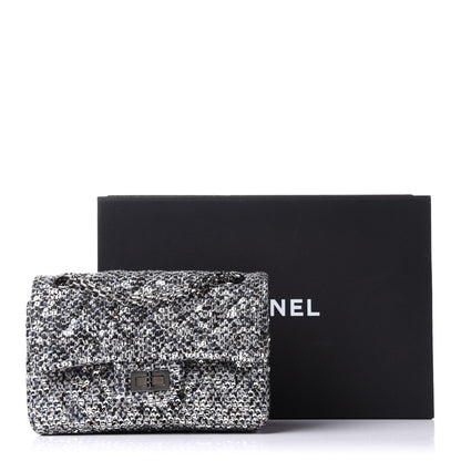 Chanel Tweed Quilted 2.55 Reissue Mini Flap Silver Black Gold 14 of 14