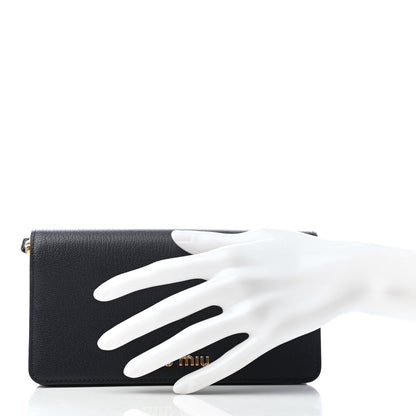 Miu Miu Goatskin Madras Crossbody Black 2 of 8