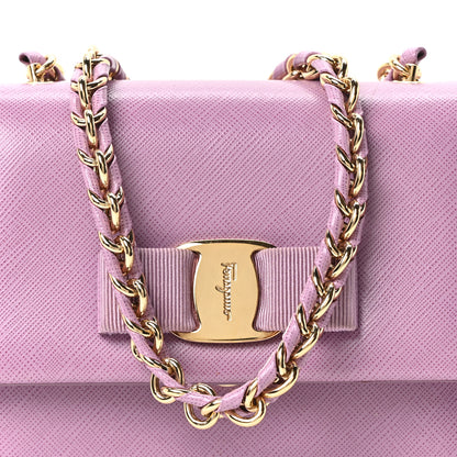 Salvatore Ferragamo Printed Calfskin Ginny Crossbody Bag Purple 8 of 10