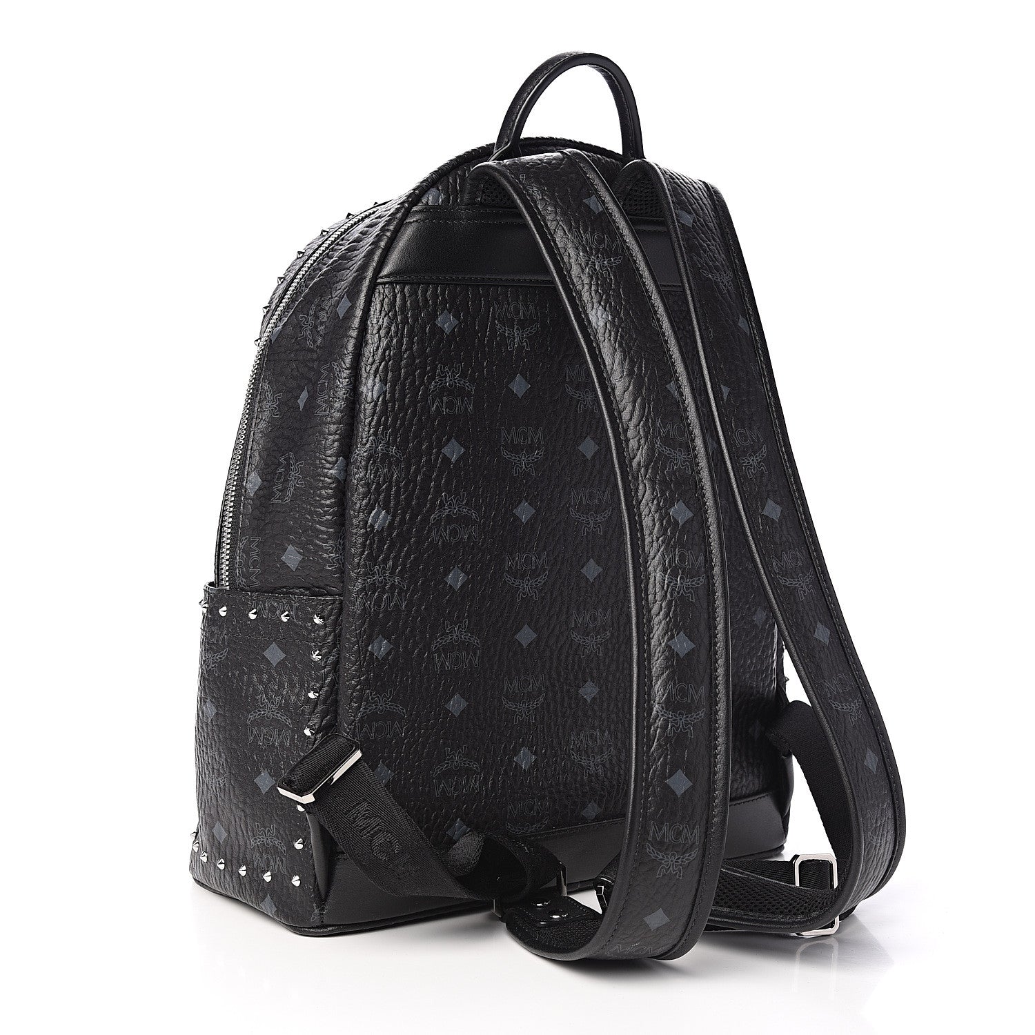 MCM Visetos Studded Small Stark Backpack Black 2 of 9