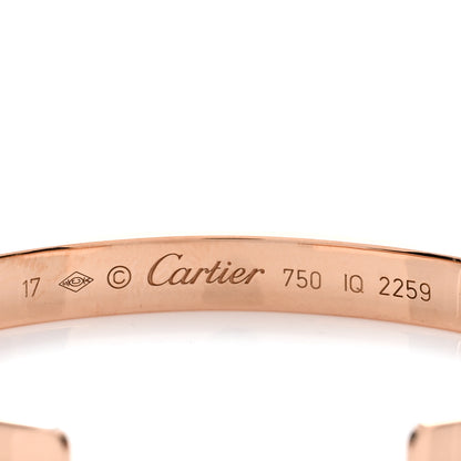 Cartier 18K Pink Gold LOVE Cuff Bracelet 17 3 of 3