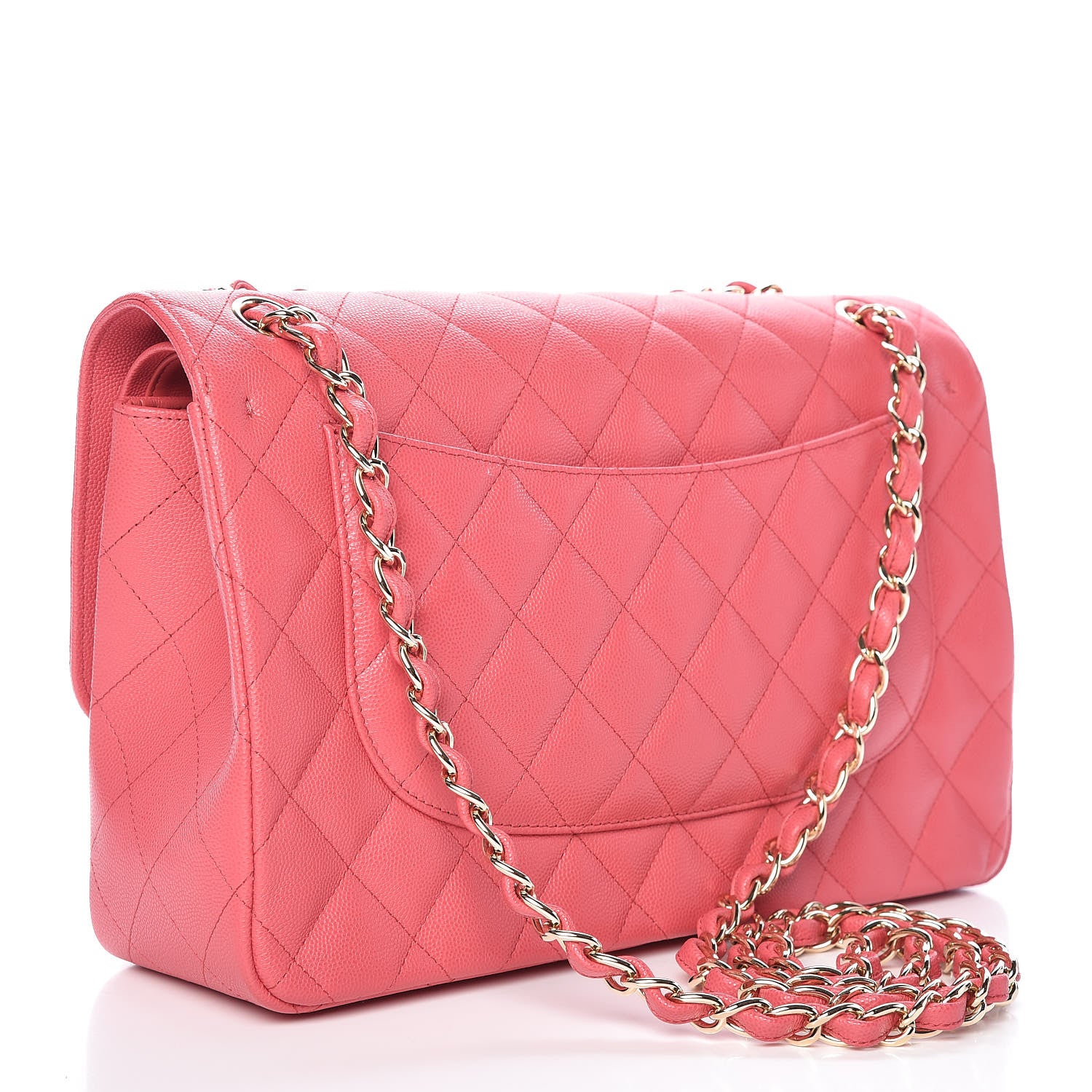 Chanel Caviar Quilted Jumbo Double Flap Dark Pink 3 of 10