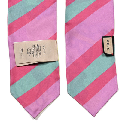 Gucci Silk Twill Flower Print Scarf Fluo Pink 3 of 3