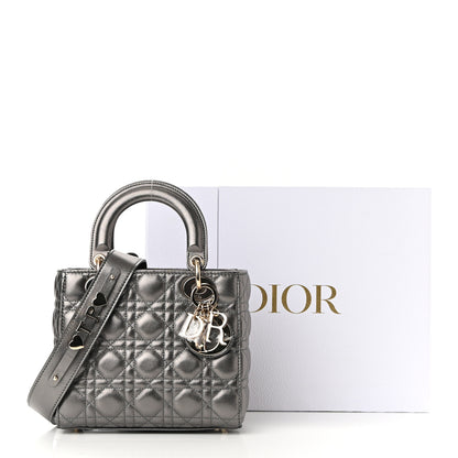 Christian Dior Lambskin Cannage Small My ABCDior Lady Dior Metallic Grey 8 of 10