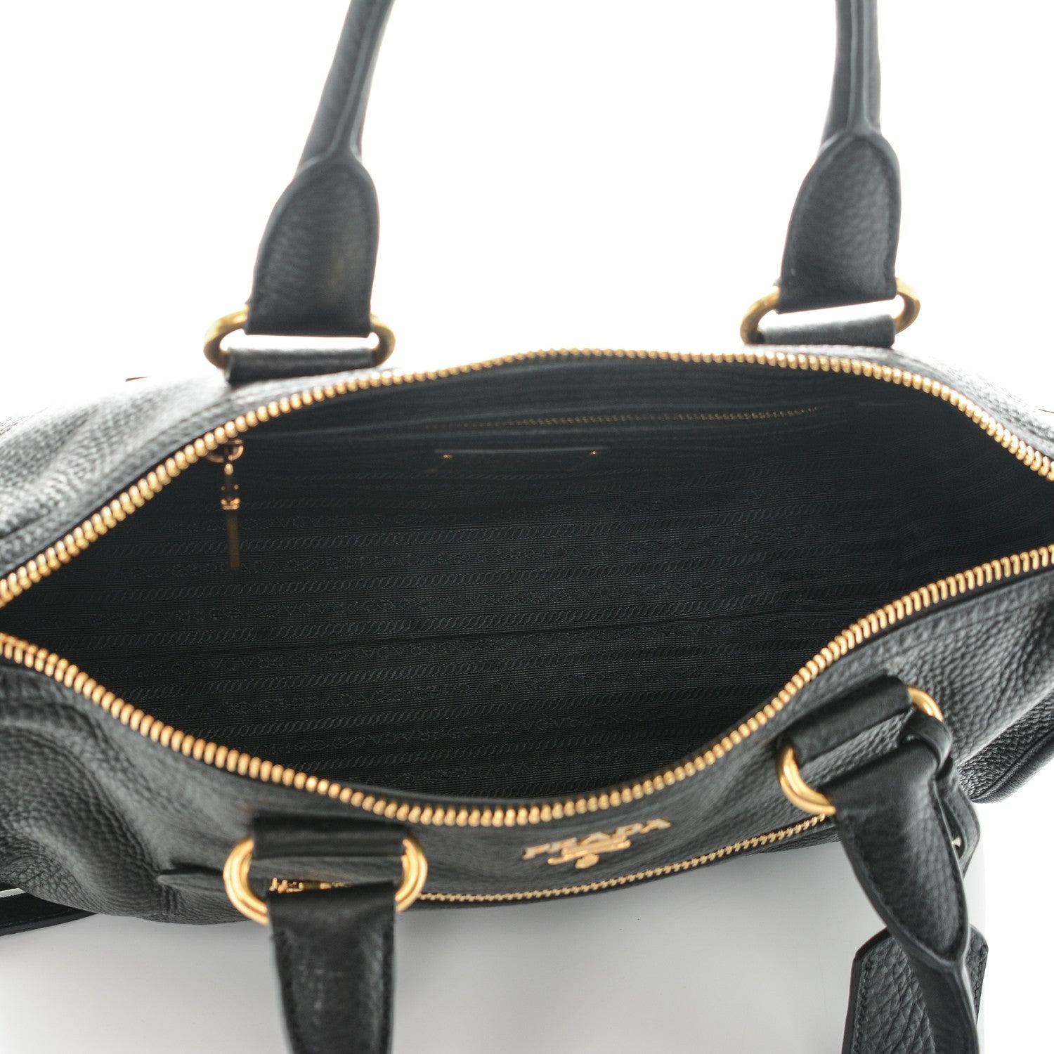 Prada Vitello Daino Shopping Satchel Black 5 of 8