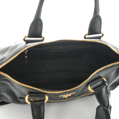 Prada Vitello Daino Shopping Satchel Black 5 of 8