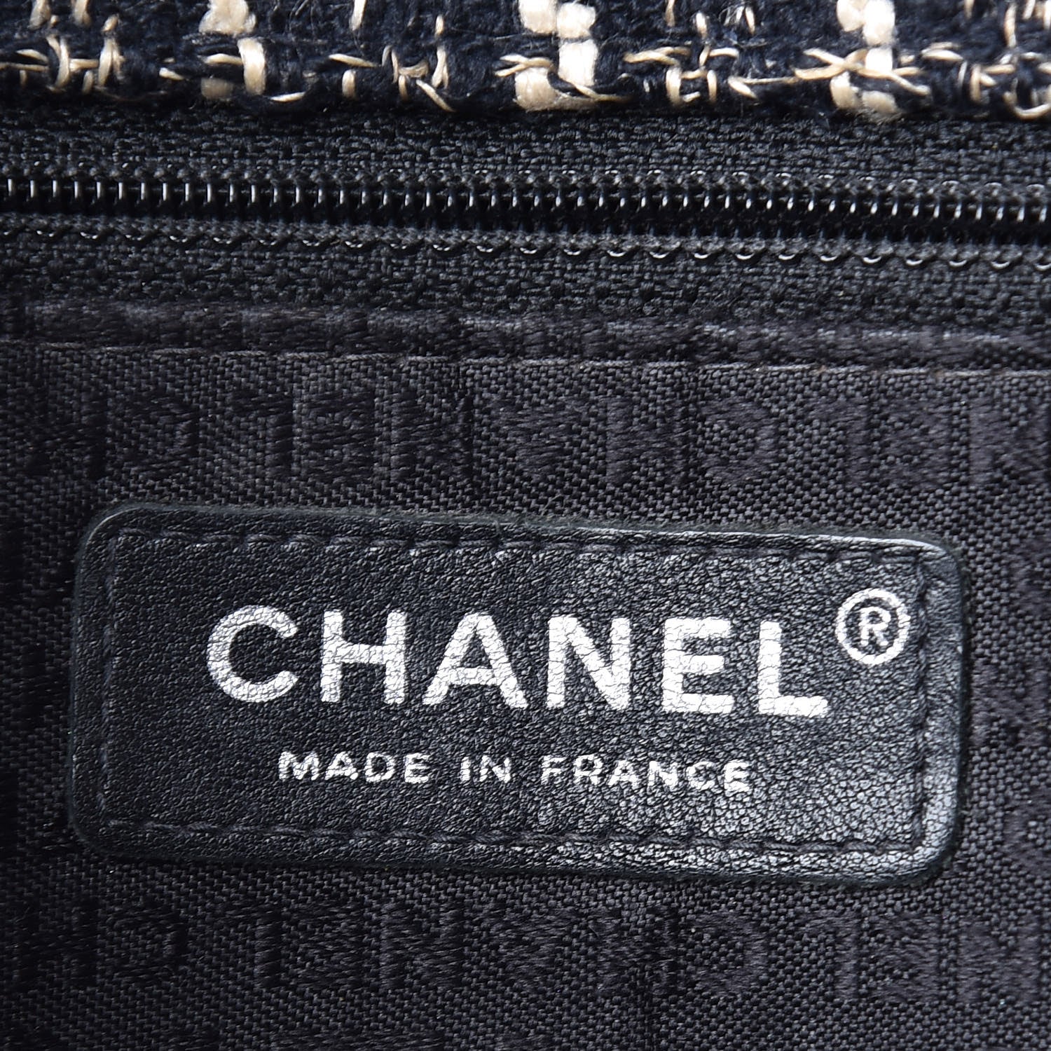 Chanel Tweed Vinyl Woven Medium Single Flap Black White 5 of 19