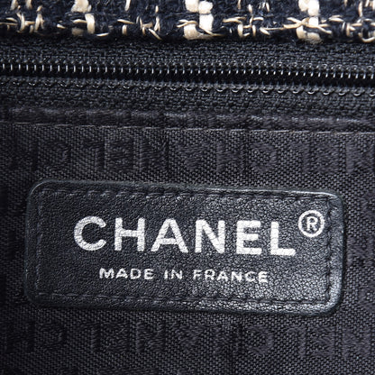 Chanel Tweed Vinyl Woven Medium Single Flap Black White 5 of 19