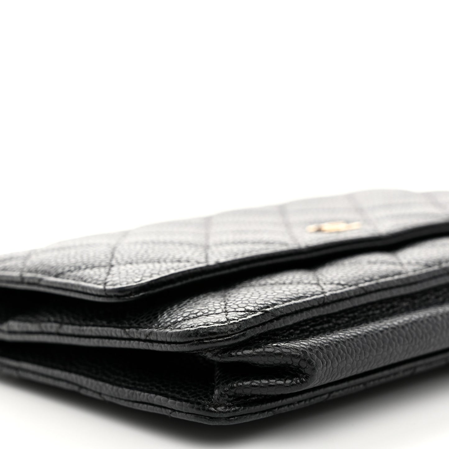 Caviar Quilted Wallet on Chain WOC Black