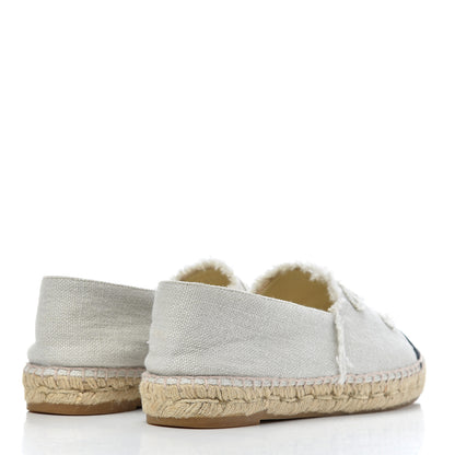 Chanel Linen CC Espadrilles 39 Beige Black 4 of 23