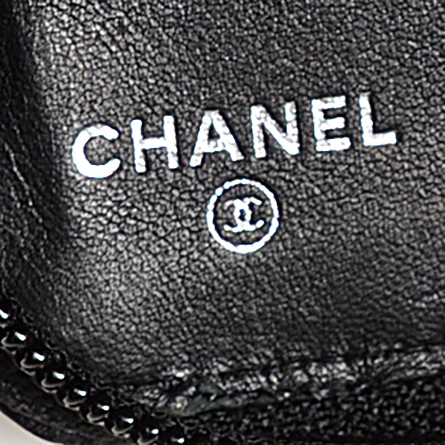 Chanel Lambskin Diamond Stitched Large Zip Around Wallet Black 6 of 7