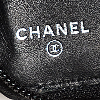 Chanel Lambskin Diamond Stitched Large Zip Around Wallet Black 6 of 7