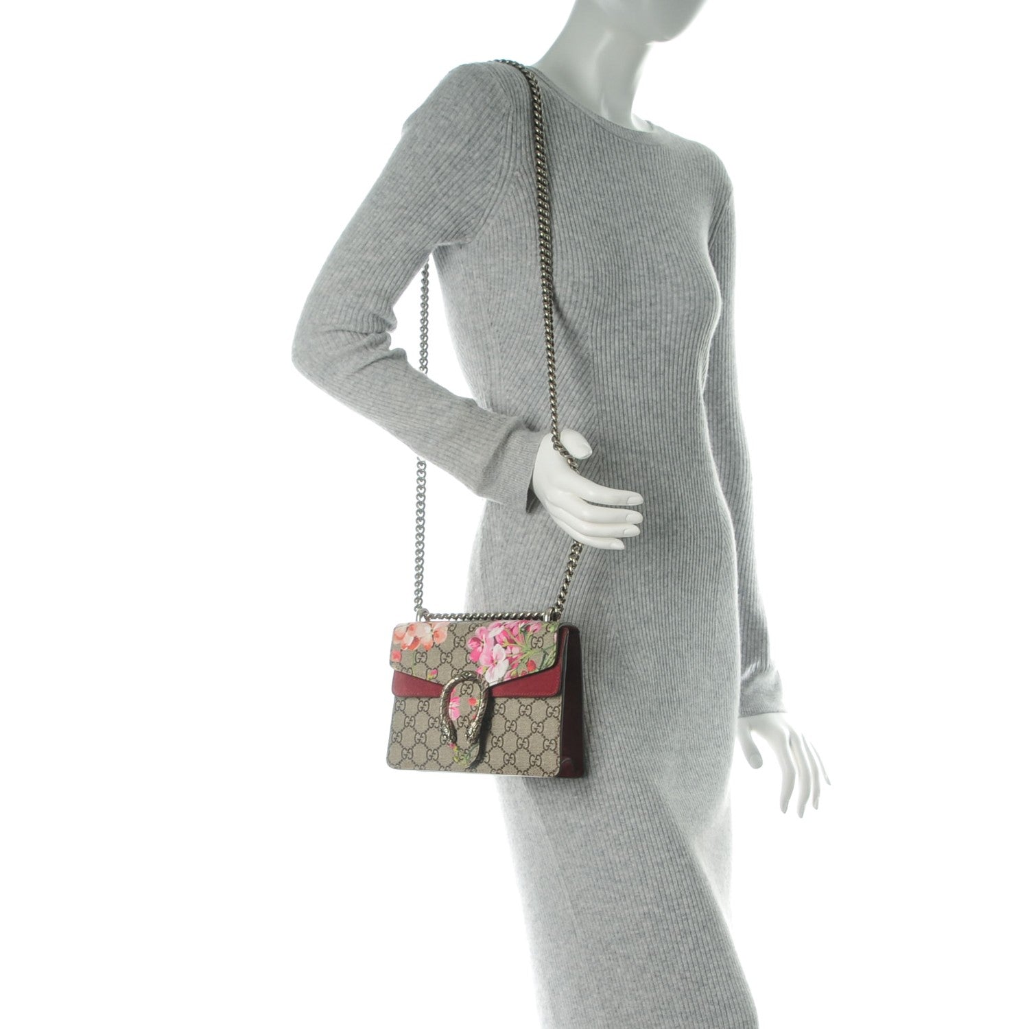 Gucci GG Supreme Monogram Blooms Mini Dionysus Shoulder Bag Beige Multicolor Dry Rose 2 of 7