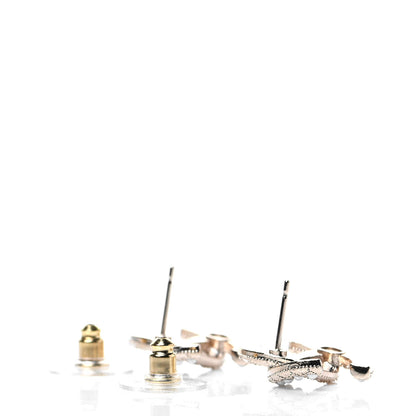 Chanel Crystal Pearl CC Earrings Gold 3 of 4