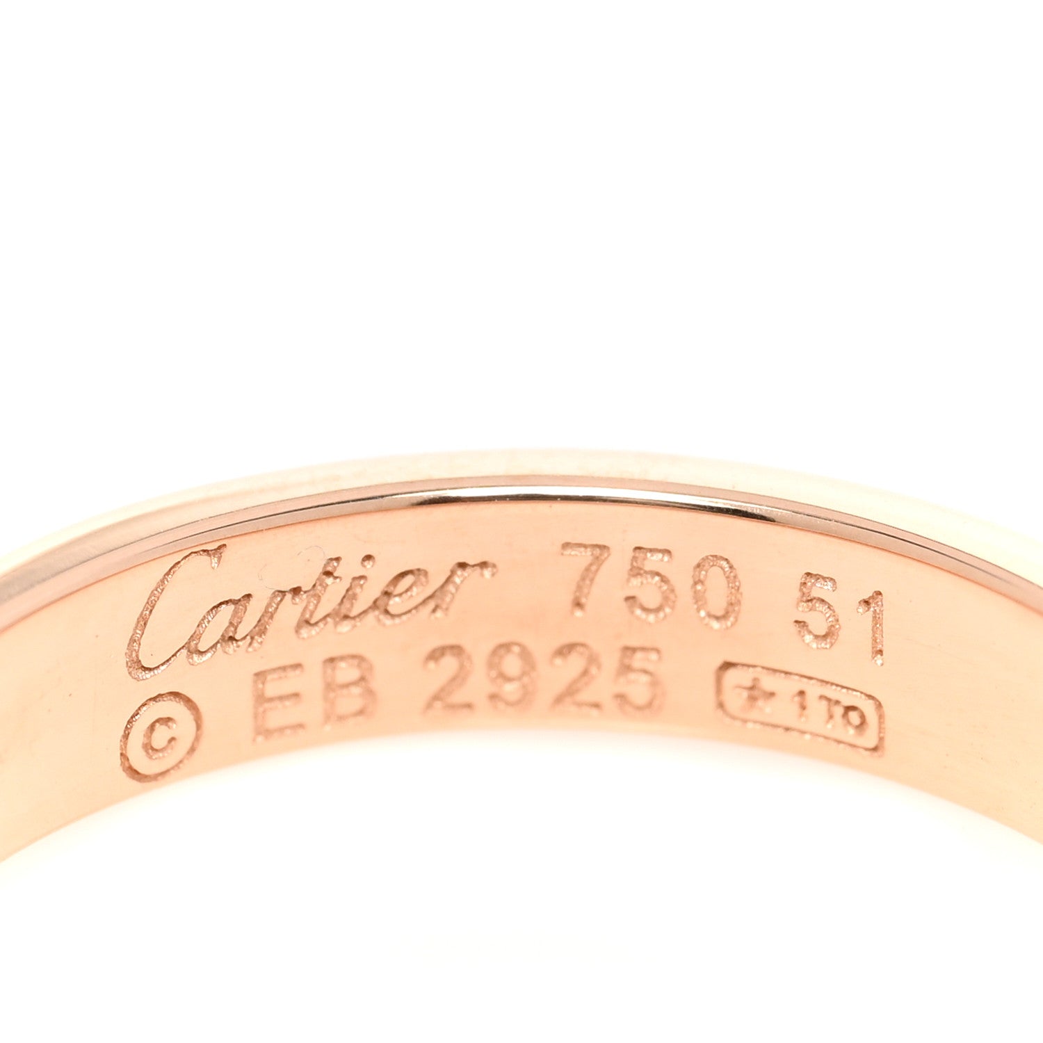 Cartier 18K Pink Gold 3.5mm LOVE Wedding Band Ring 51 5.75 4 of 4