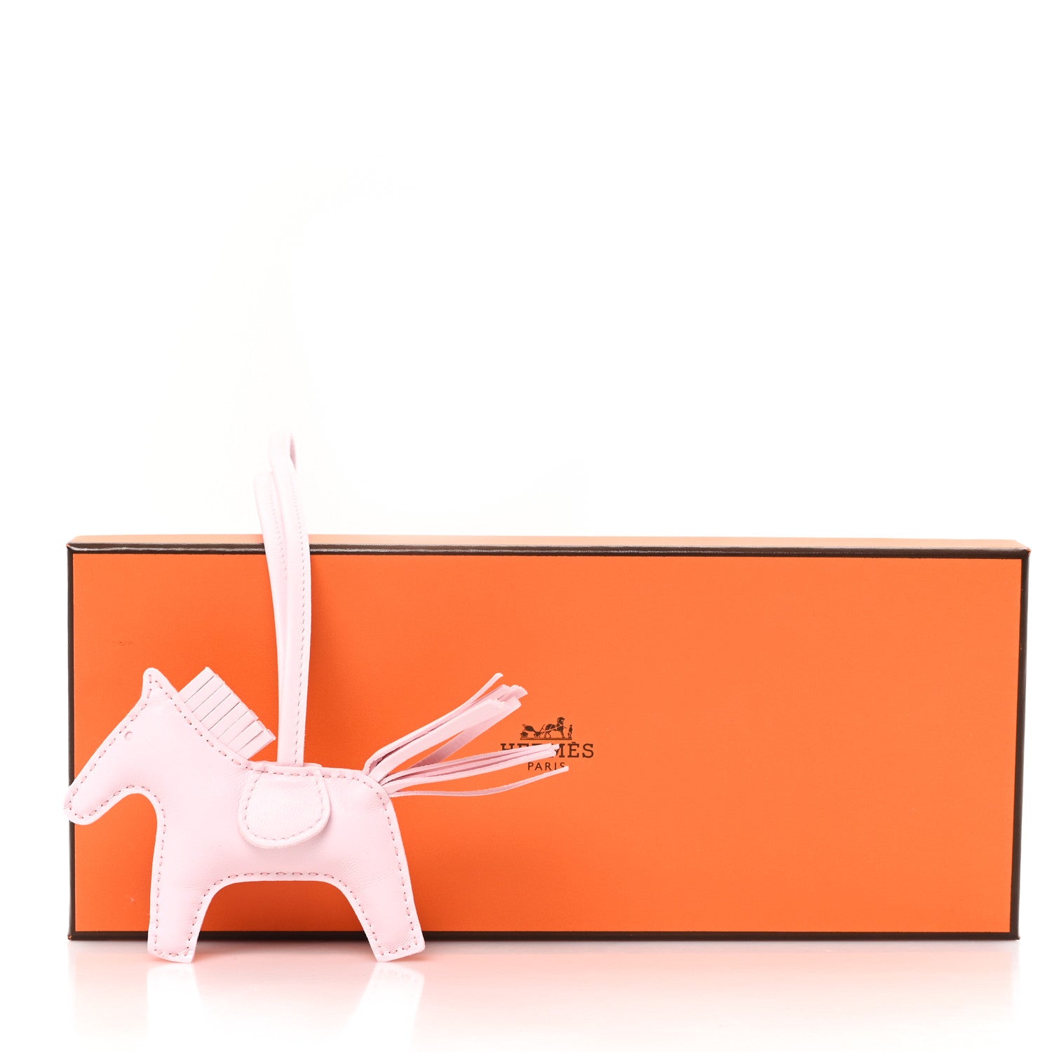 Hermes Milo Lambskin Grigri Rodeo Horse Bag Charm PM Rose Darling