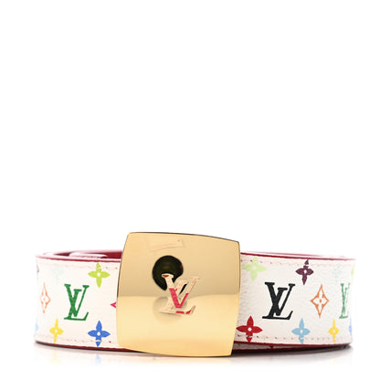 Louis Vuitton Monogram Multicolor LV Cut Reversible Belt 80 32 White Grenade 1 of 4