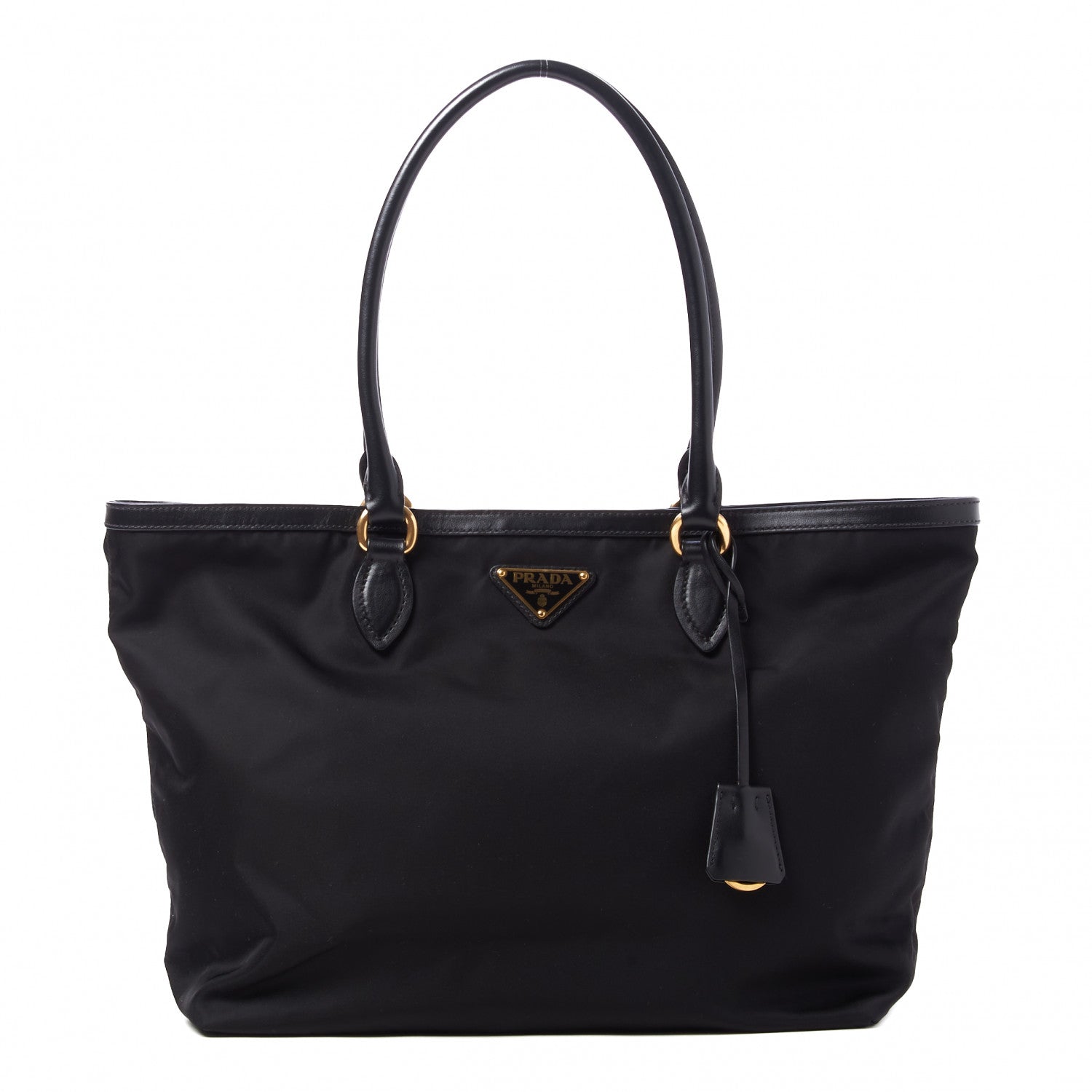 Prada Tessuto Nylon Soft Calf Shopping Tote Black 1 of 8