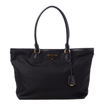 Prada Tessuto Nylon Soft Calf Shopping Tote Black 1 of 8