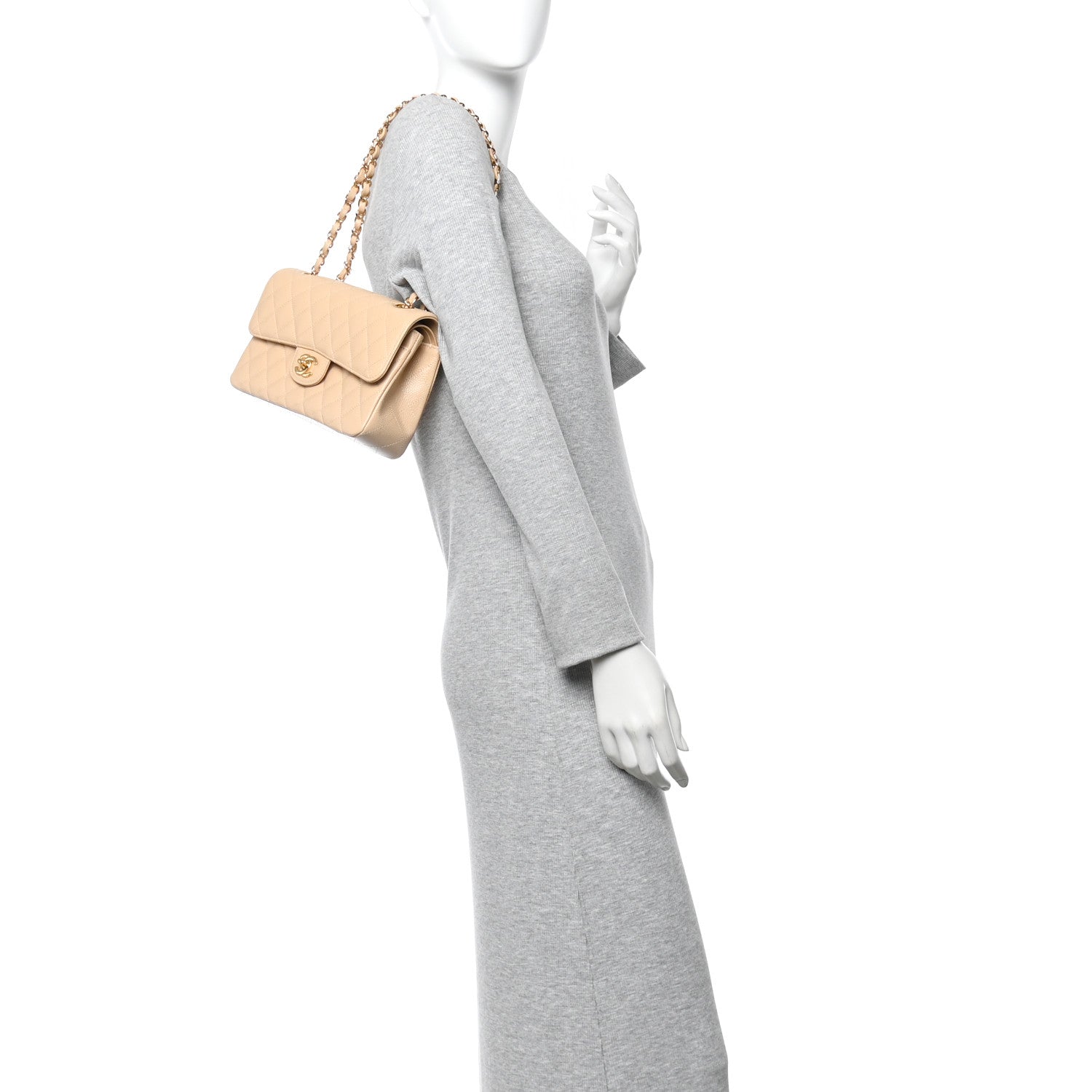 Chanel Caviar Quilted Small Double Flap Beige 2 of 11