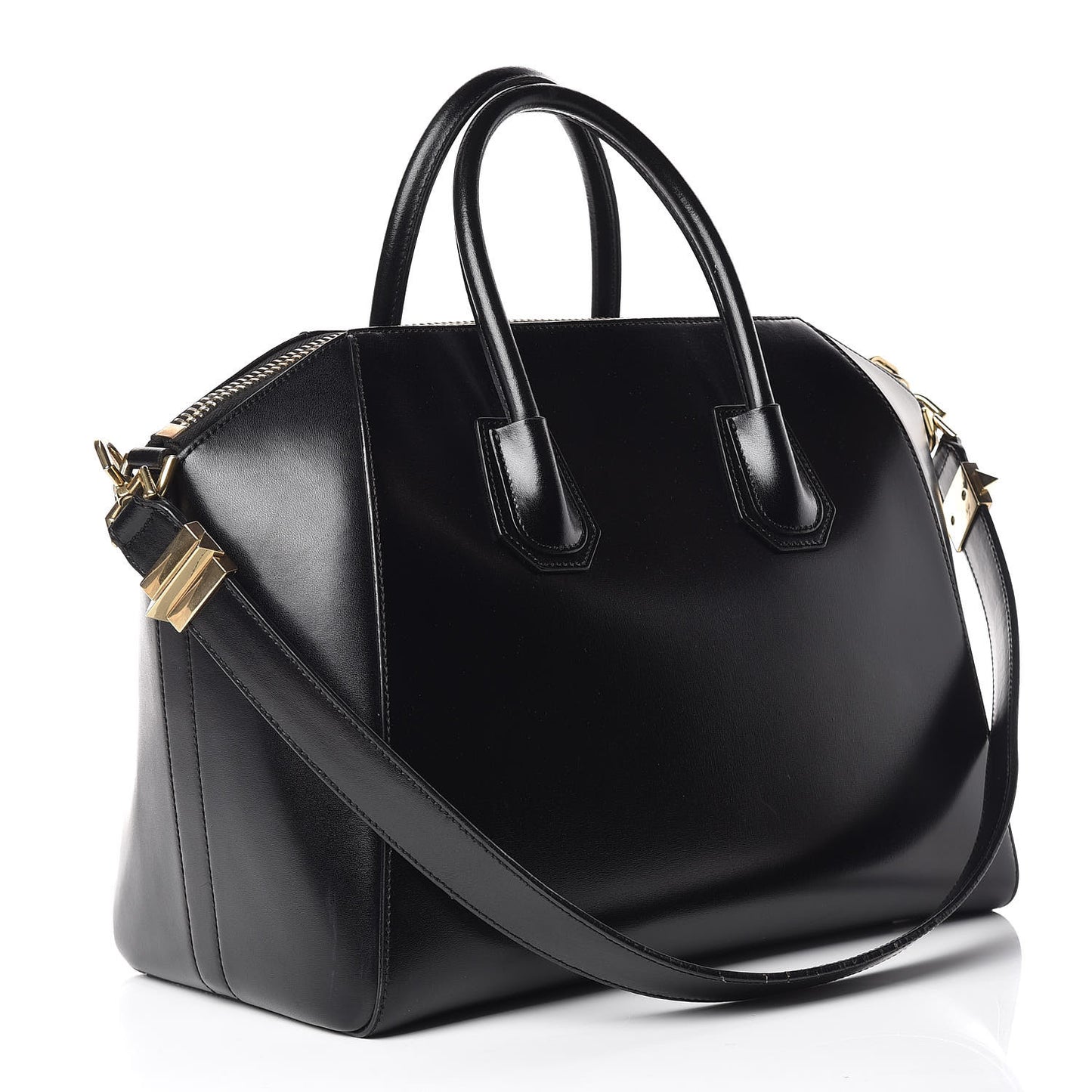 Shiny Lord Calfskin Medium Antigona Black