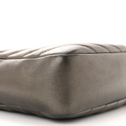 Saint Laurent Metallic Calfskin Matelasse Monogram Lou Camera Bag Silver 9 of 17