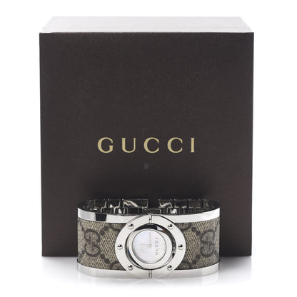 Gucci Stainless Steel Canvas Mother of Pearl 33mm Twirl Monogram Quartz Watch 8 of 8