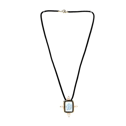 Mikimoto 18K Yellow Gold Akoya Pearl Whale Intaglio Pendant Necklace 2 of 5