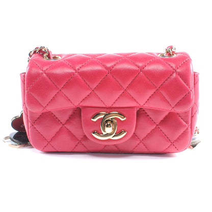 Chanel Lambskin Quilted Extra Mini Flap Heart Valentine Charms Red 1 of 8