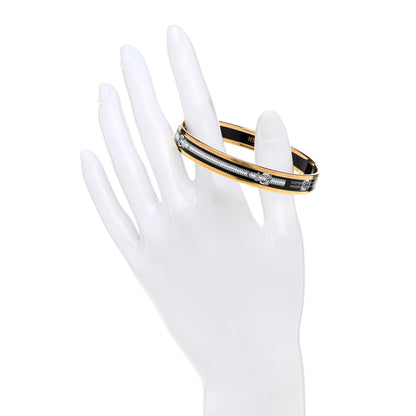 Hermes Enamel Printed Narrow Harnais Des Presidents Bracelet 70 Black White 2 of 5