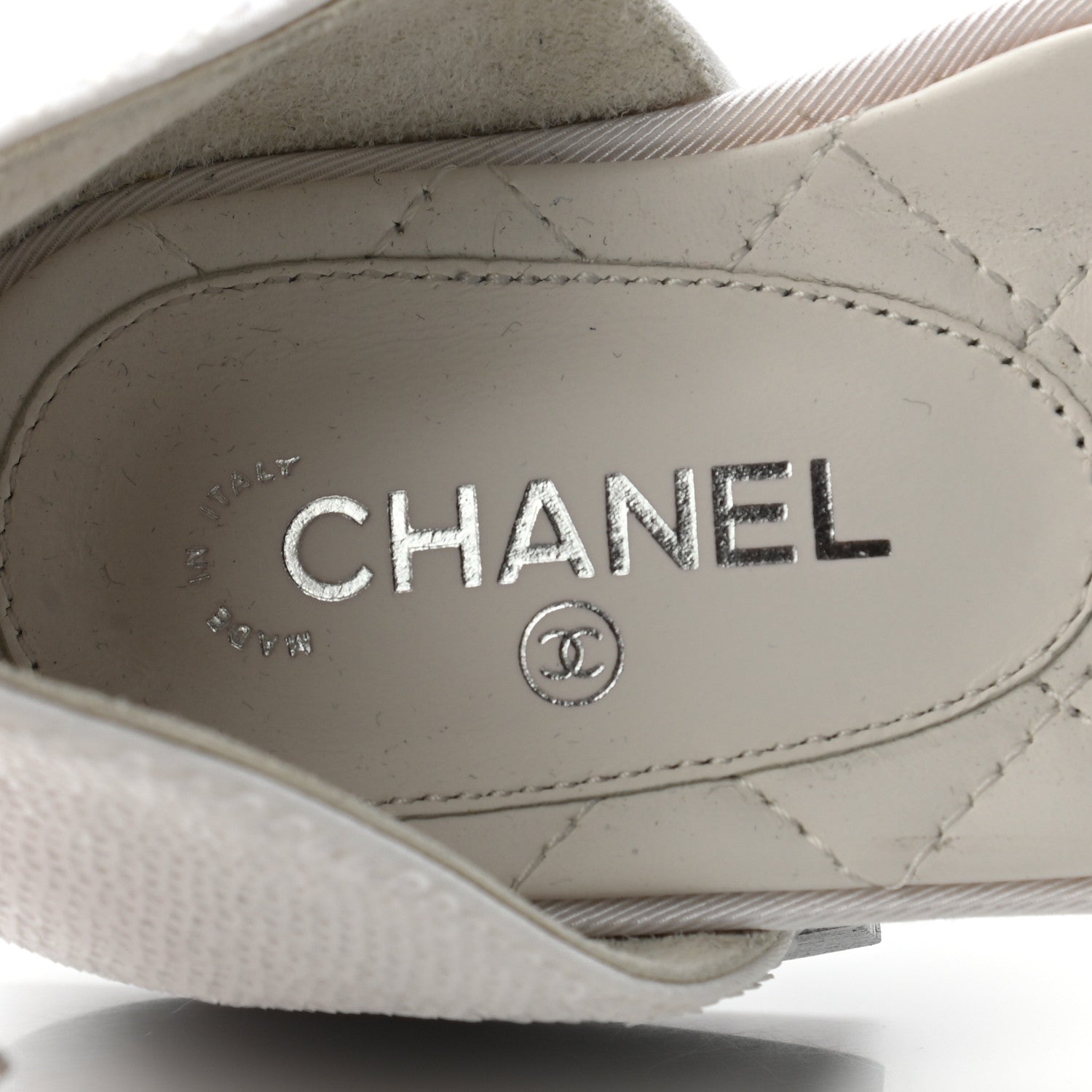Chanel Sequin Grosgrain CC Cap Toe Ankle Flat 37 White Black 7 of 12