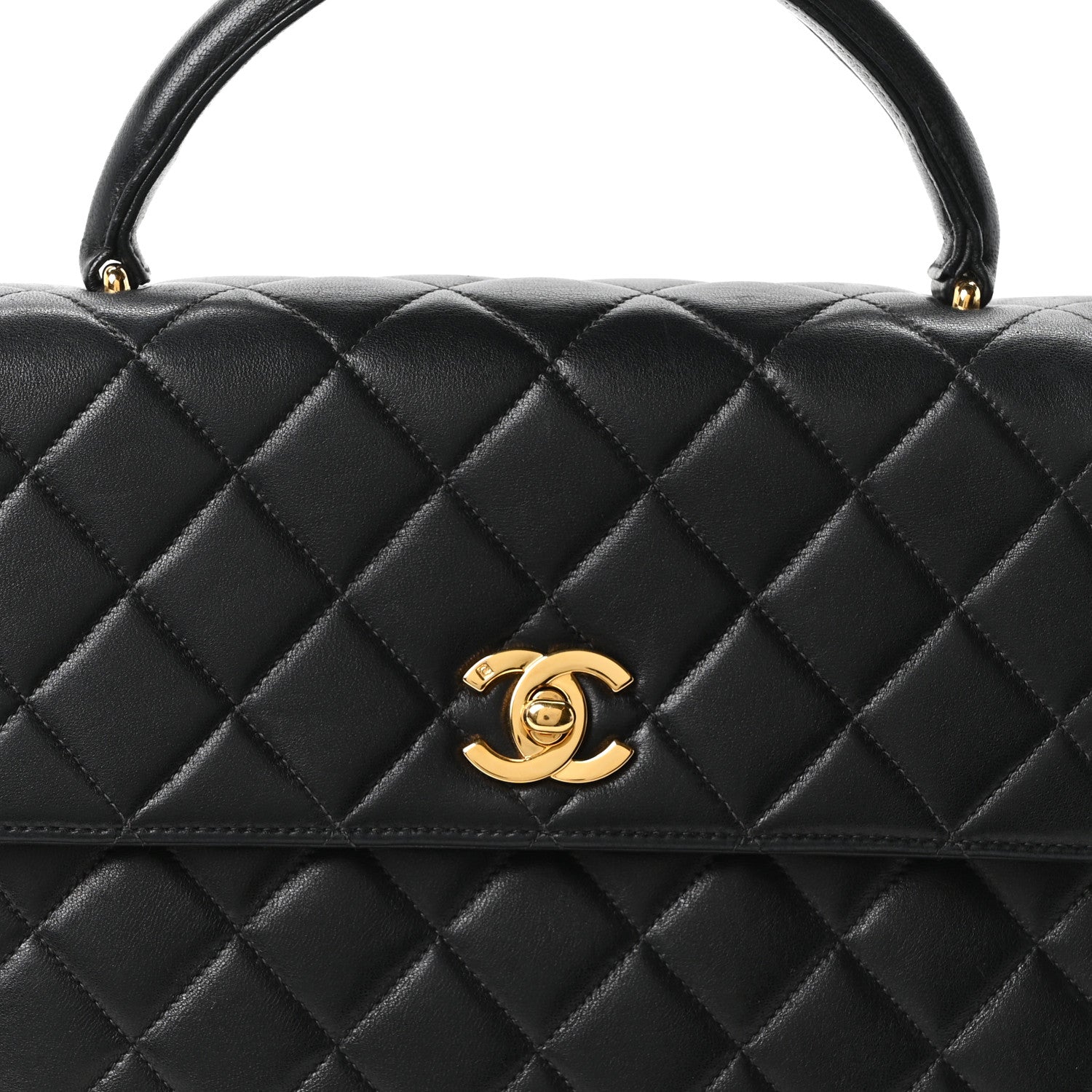 Chanel Lambskin Quilted Medium Kelly Flap Bag Black 8 of 10