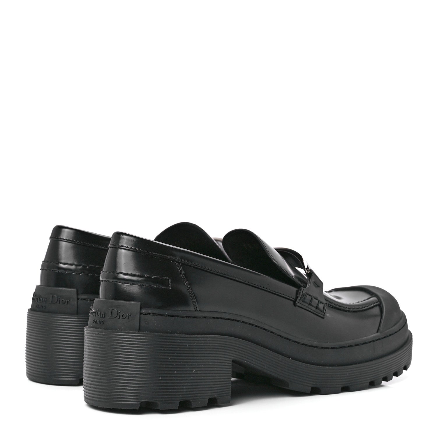 Christian Dior Brushed Calfskin Dior Code Lug Sole Platform 35mm Loafers 40 Black 4 of 8