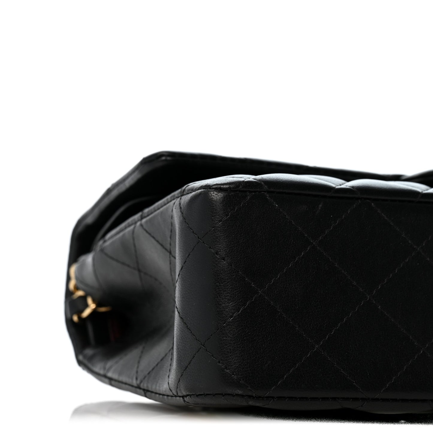 Lambskin Quilted Medium Double Flap Black