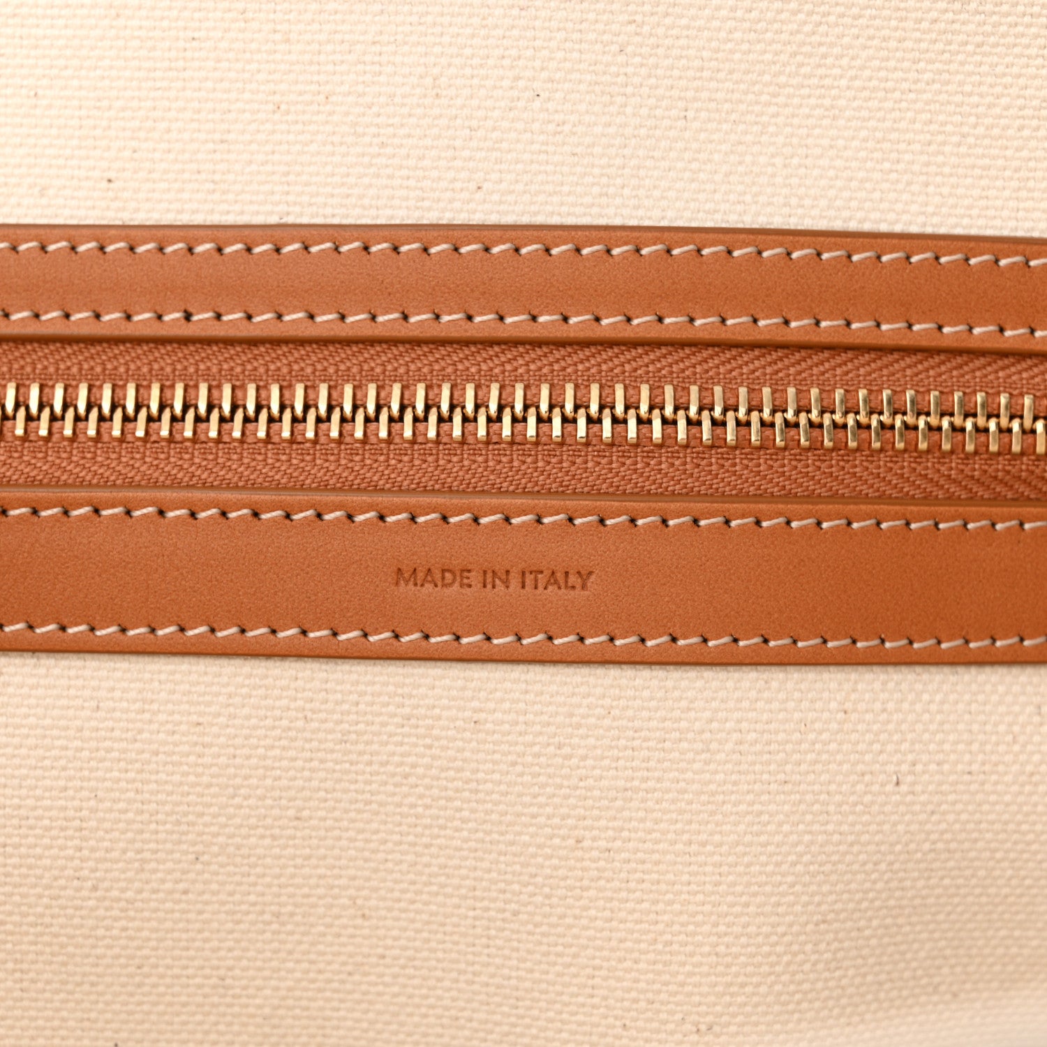 Celine Canvas Calfskin Logo Print Horizontal Cabas Natural Tan 7 of 11