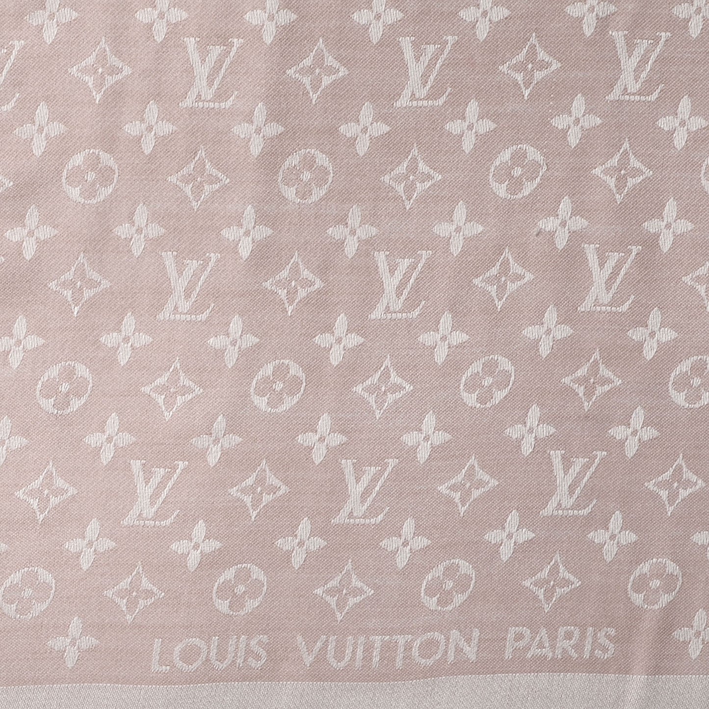 Silk Wool Monogram Denim Shawl Rose