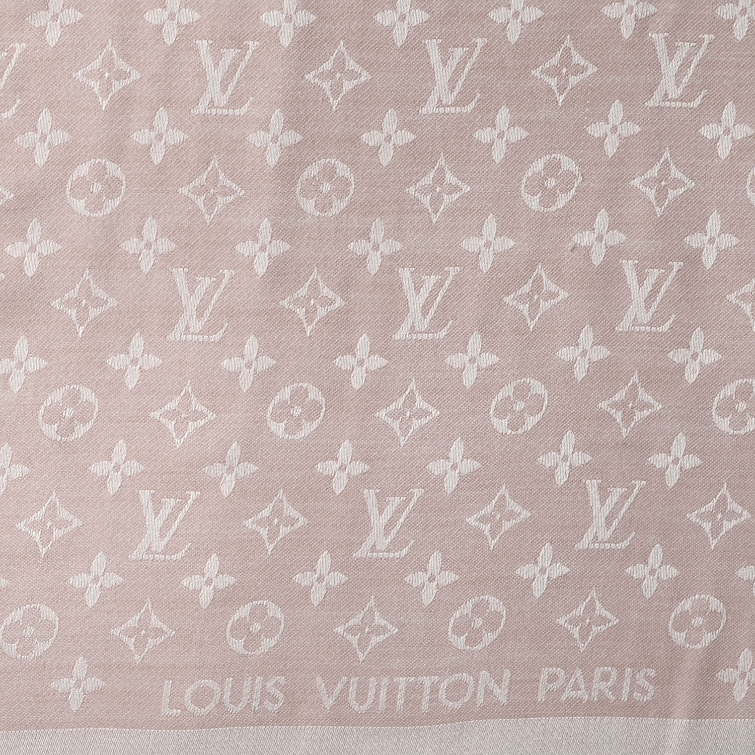 Louis Vuitton Silk Wool Monogram Denim Shawl Rose 1 of 4
