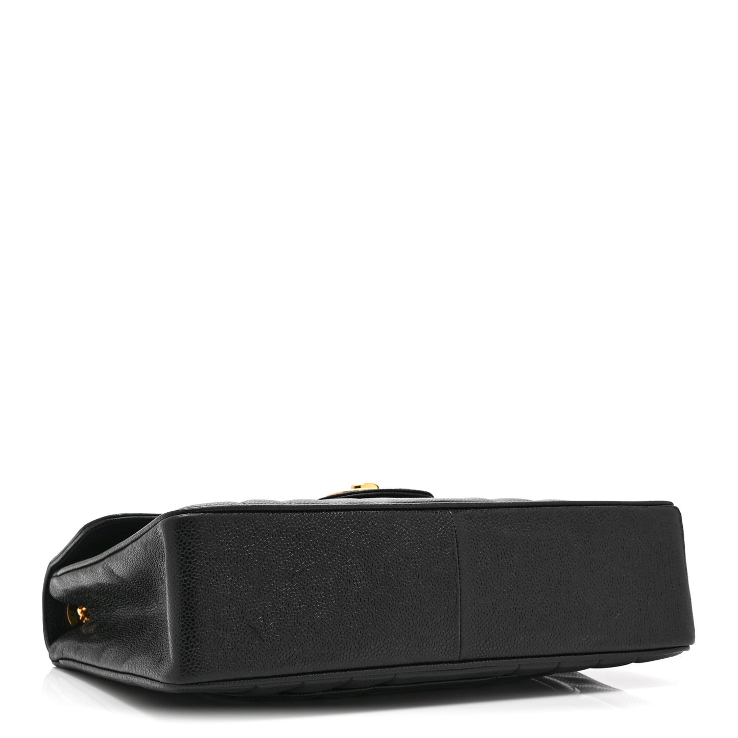 Caviar Vertical Quilted Jumbo Single Flap Black
