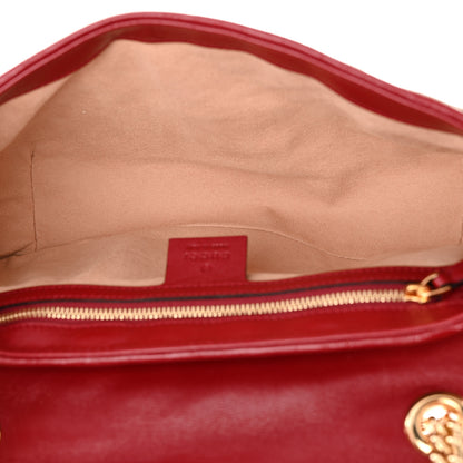 Gucci Monogram Azalea Calfskin Matelasse Diagonal Small GG Marmont Shoulder Bag Beige Ebony New Cherry Red 5 of 10
