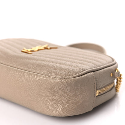 Saint Laurent Grain De Poudre Matelasse Monogram Mini Lou Camera Bag Dark Latte 9 of 9