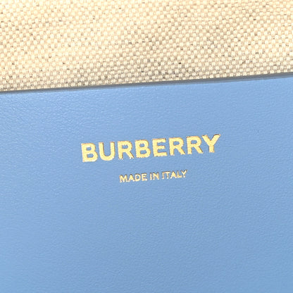 Burberry Raffia Calfskin Large Freya Tote Natural Cool Blue 6 of 8