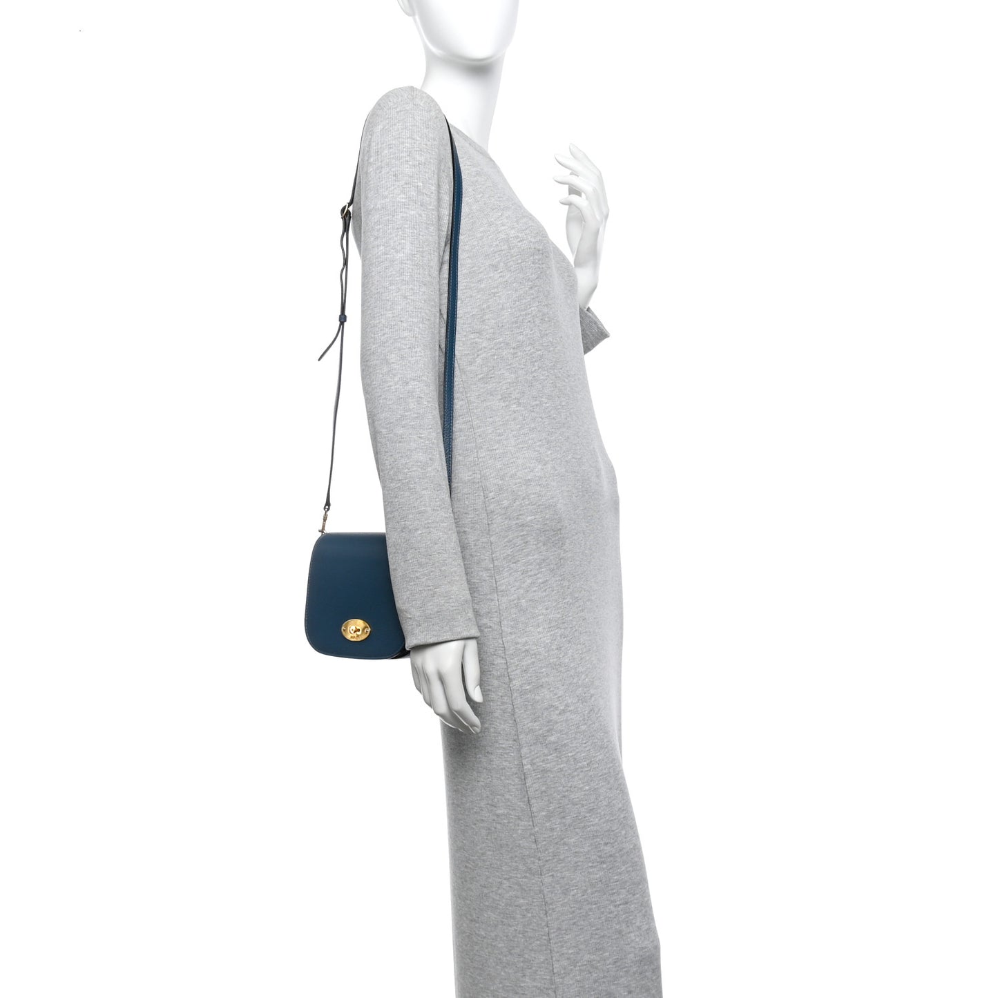 Small Classic Grain Calfskin Small Darley Satchel Blue
