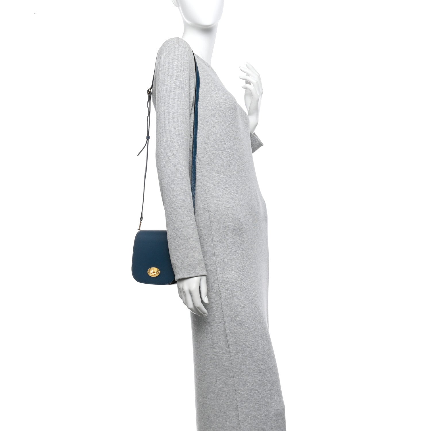 Mulberry Small Classic Grain Calfskin Small Darley Satchel Blue 2 of 10