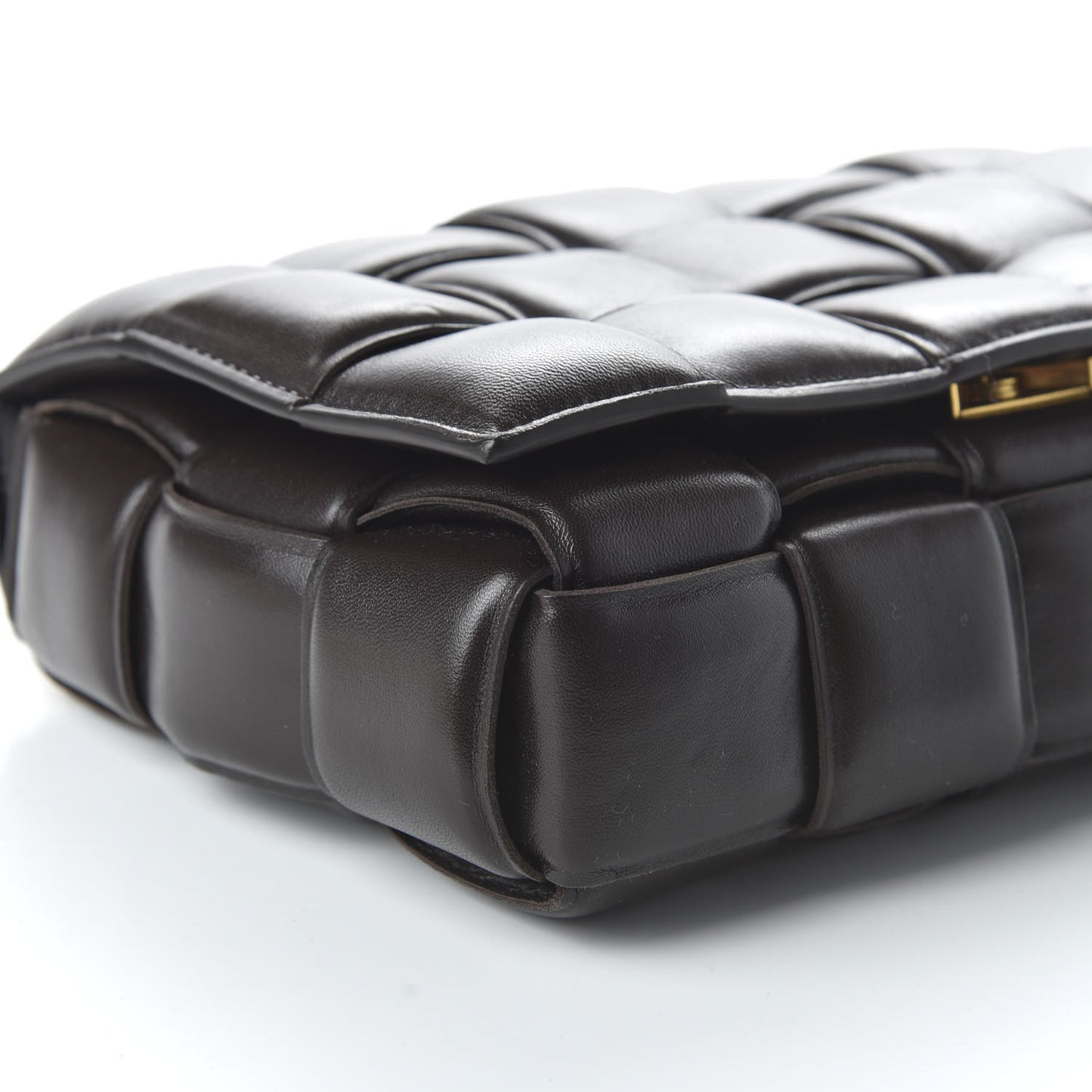 Lambskin Maxi Intreccio Padded Chain Cassette Crossbody Bag Black
