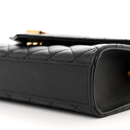 Saint Laurent Grain De Poudre Textured Mixed Matelasse Triquilt Small Monogram Satchel Black 9 of 10