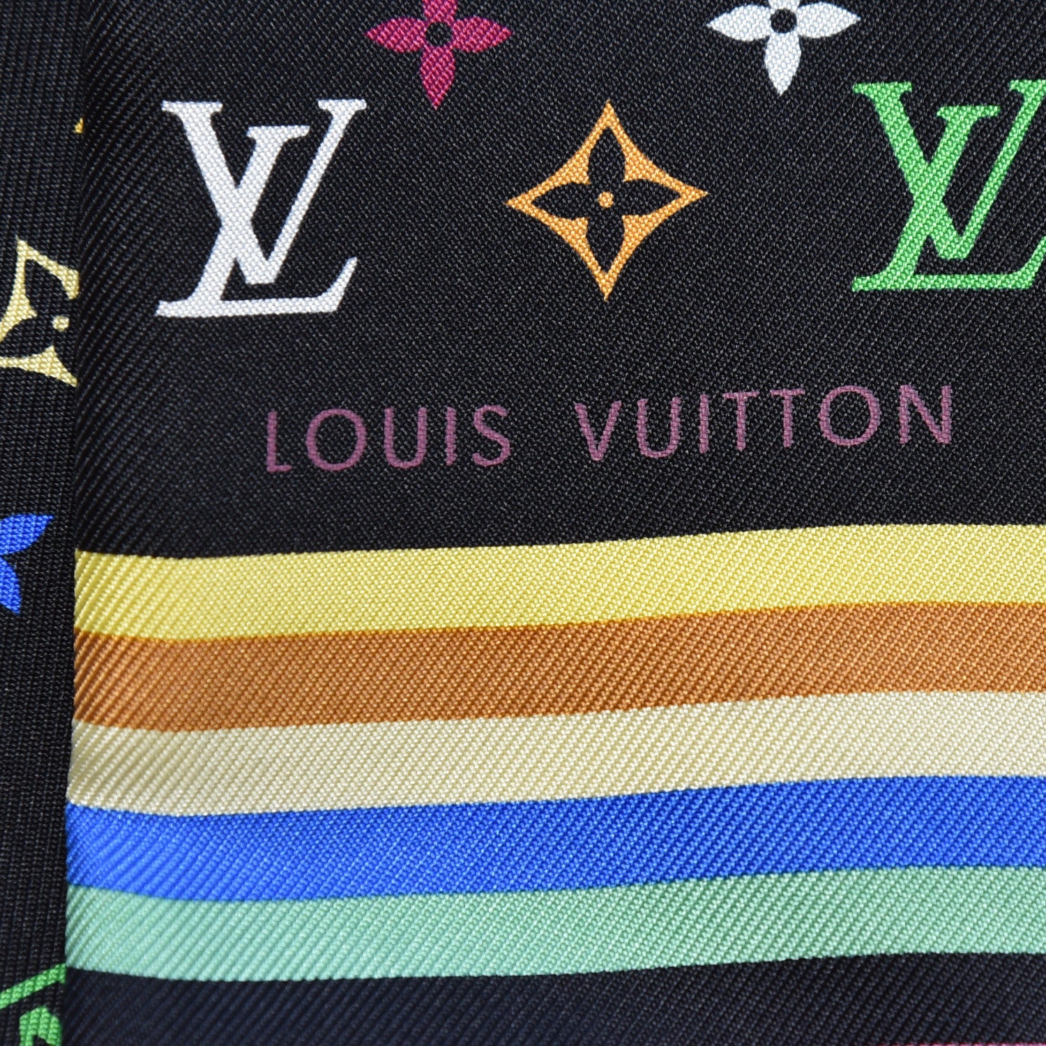 Louis Vuitton Silk Monogram Multicolor Bandeau Black 4 of 4