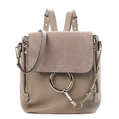 Chloe Suede Calfskin Small Faye Backpack Motty Grey 1 of 7